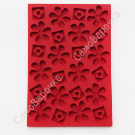 Цветы штамп для формы Прямоугольники, 77х52мм