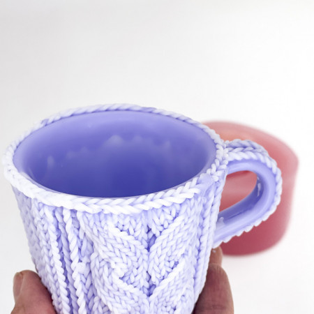 Вязаная кружка Силиконовая форма 3D Вязаная кружка Силиконовая форма 3D