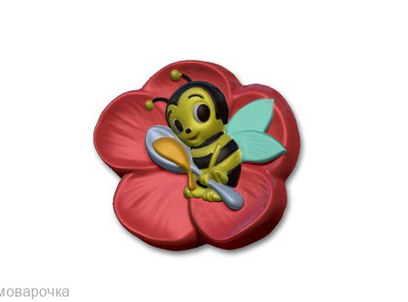 Веселая пчелка, форма для мыла пластиковая Веселая пчелка, форма для мыла пластиковая