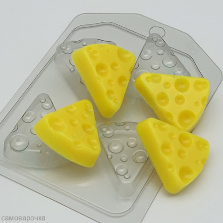 Сыр треугольный (4 МИНИ), форма для мыла пластиковая