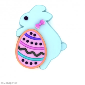 Кролик с бантом и яйцом Форма пластиковая