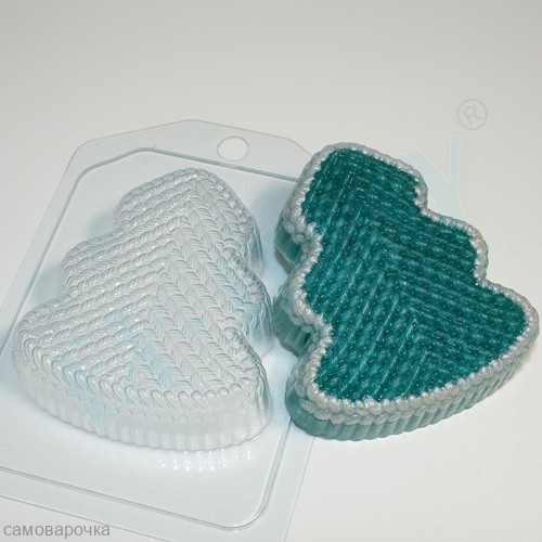 Ёлка вязаная, форма для мыла пластиковая - Для мыла и шоколада