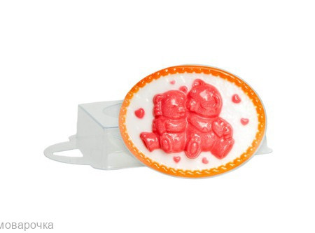 Влюбленные медвежата, форма для мыла пластиковая Влюбленные медвежата, форма для мыла пластиковая