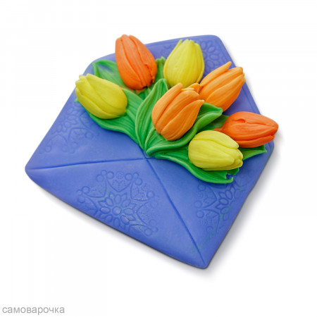 Конверт с тюльпанами cсиликоновая форма 3D*