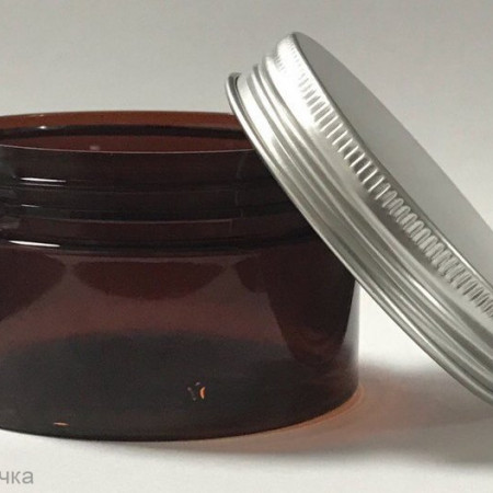 Баночка ПЭТ 100 мл коричневая с алюминиевой крышкой Баночка ПЭТ 100 мл коричневая с алюминиевой крышкой