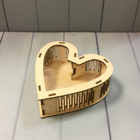 Коробочка сердце, деревянная 14*13*5,5см