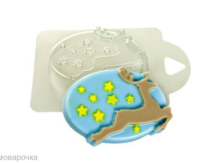 Звездный олень, форма для мыла пластиковая Звездный олень, форма для мыла пластиковая