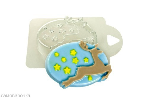 Звездный олень, форма для мыла пластиковая - Для мыла и шоколада