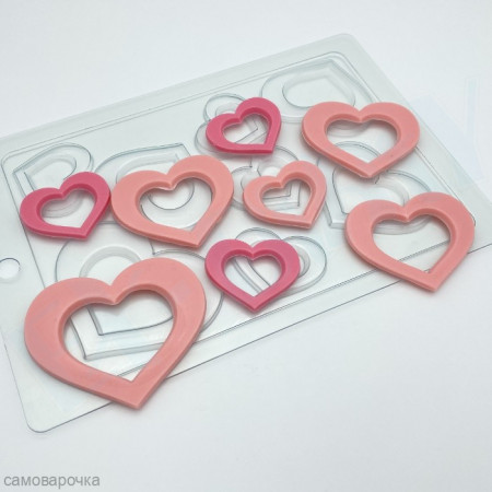 Сердца рамки плоские силуэты пластиковая форма Сердца рамки плоские силуэты пластиковая форма