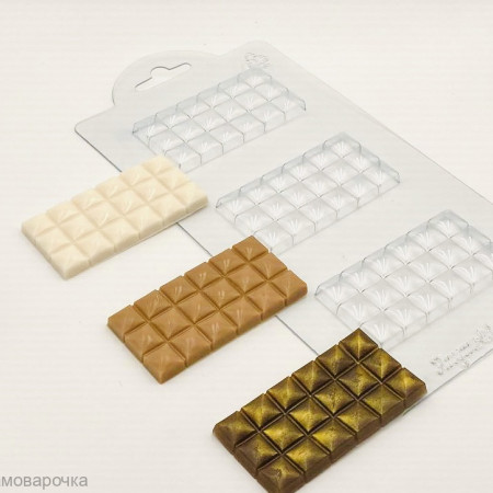Подушечки плитка шоколада мини форма пластиковая Подушечки плитка шоколада мини форма пластиковая