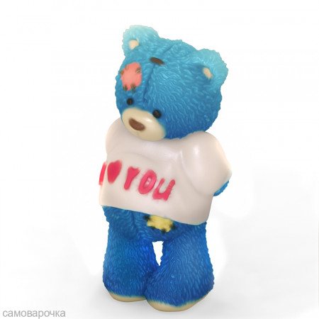 Медвежонок - I love you (2 половинки), форма 3D для мыла пластиковая Медвежонок - I love you (2 половинки), форма 3D для мыла пластиковая