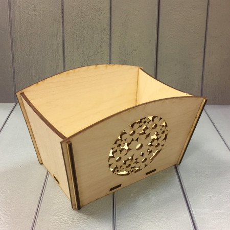 Цветочки деревянное кашпо