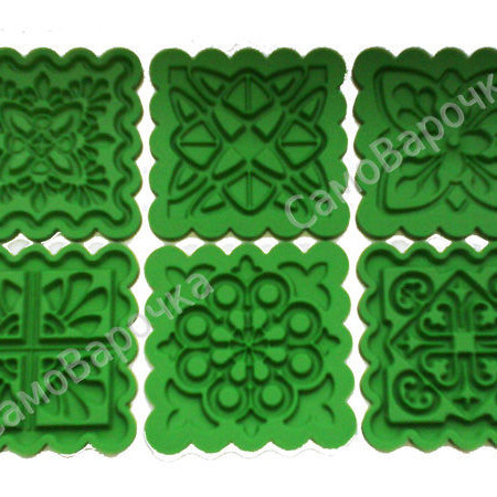 Орнамент набор штампов для формы Ажурные квадраты, 58х58 мм