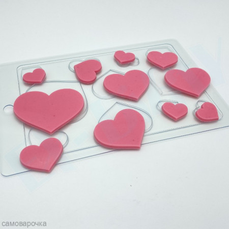 Сердца Плоские силуэты пластиковая форма Сердца Плоские силуэты пластиковая форма