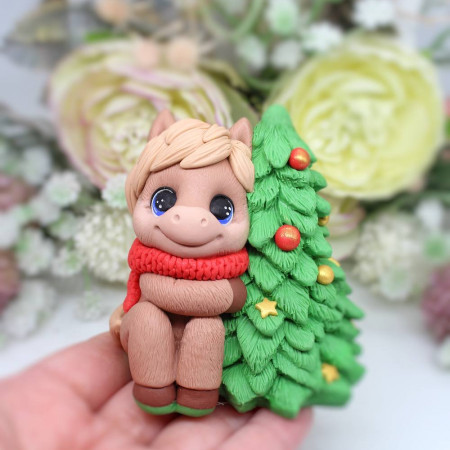 Лошадка с елочкой Силиконовая форма 3D Лошадка с елочкой Силиконовая форма 3D