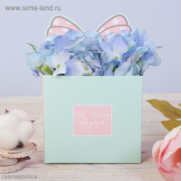 Коробка для мини-букетов От всего сердца 12*20*10 см - 