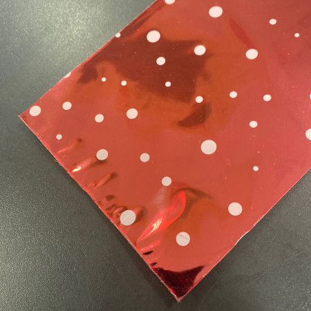 Пакет галографический красный снег 10*20 см