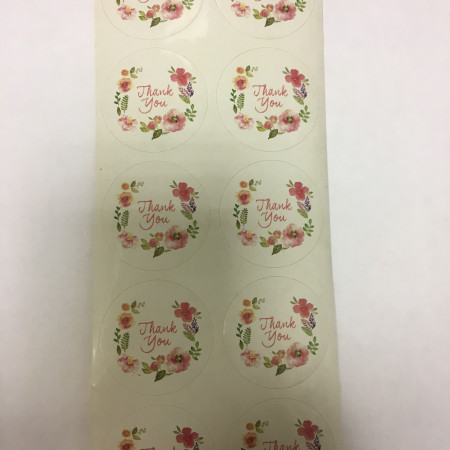 Наклейка Thank You круг 35 мм 10 шт на листе Наклейка Thank You круг 35 мм 10 шт на листе