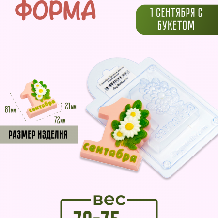1 сентября с букетом форма пластиковая