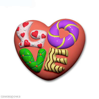 Сердце LOVE, форма для мыла пластиковая Сердце LOVE, форма для мыла пластиковая