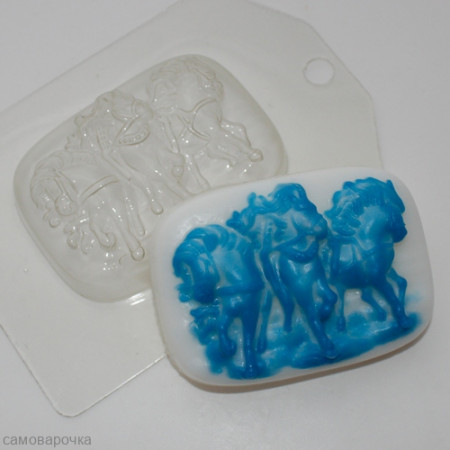 Русская тройка, форма для мыла пластиковая