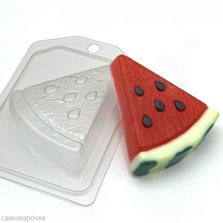 Арбуз - ломтик, форма для мыла пластиковая