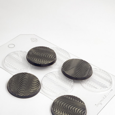 Медиант волна d 55мм  4 шт форма пластиковая для мыла и шоколада