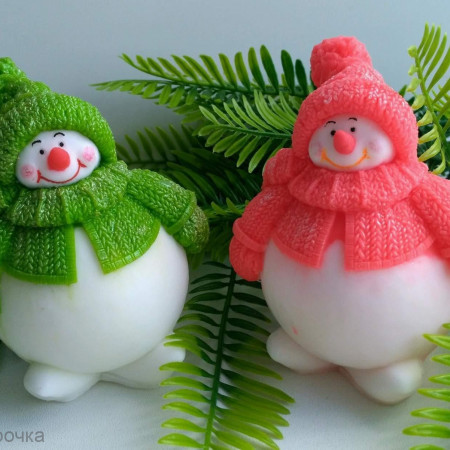 Снеговик-Пухляш силиконовая форма 3D для мыла Снеговик-Пухляш силиконовая форма 3D для мыла