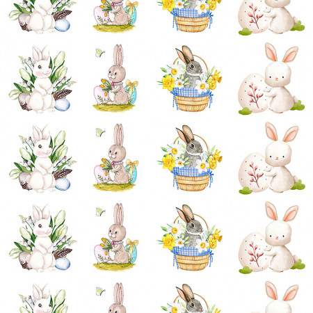 Пасхальные кролики №174 водорастворимая бумага с картинкой  Пасхальные кролики №174 водорастворимая бумага с картинкой
