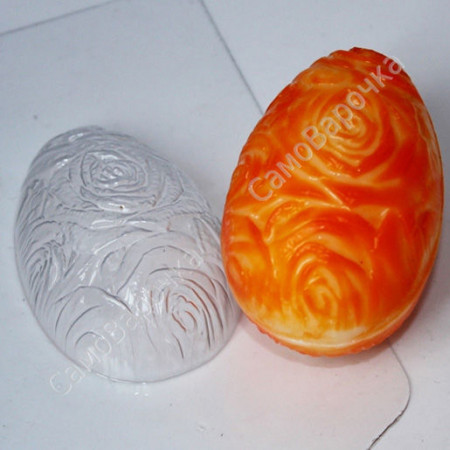 Яйцо фактура роз, форма для мыла пластиковая Яйцо фактура роз, форма для мыла пластиковая