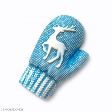 Варежка вязаная с оленем левая форма пластиковая