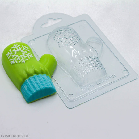 Варежка со снежинкой левая форма пластиковая