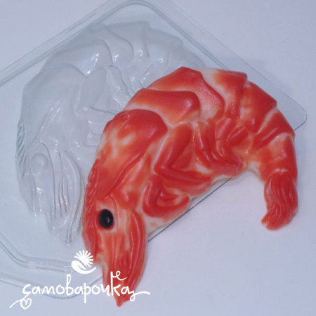 Креветка большая, форма для мыла пластиковая Креветка большая, форма для мыла пластиковая