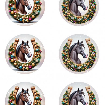 Круги с лошадьми водорастворимая бумага с картинкой подборка №2