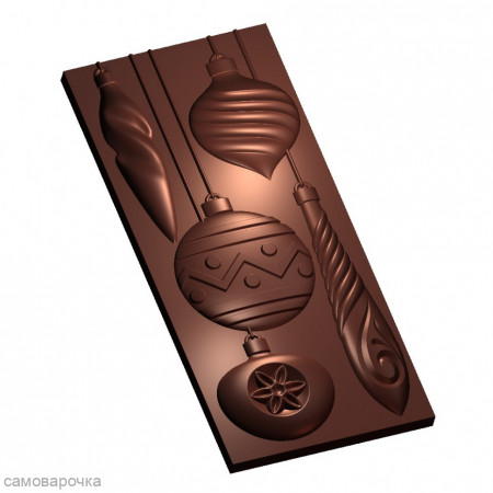 Ёлочные украшения форма пластиковая для плитки шоколада Ёлочные украшения форма пластиковая для плитки шоколада