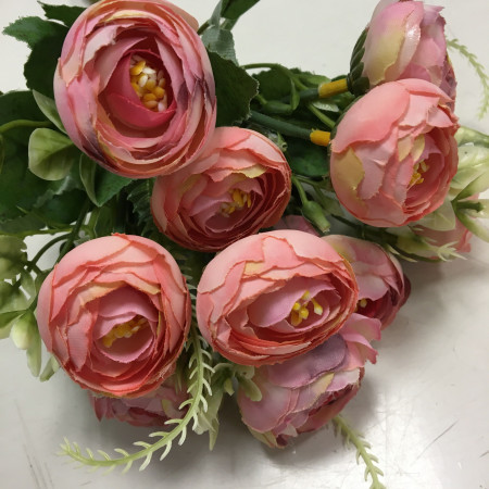 Ранункулюс  цвет розовый коралл искусственный 