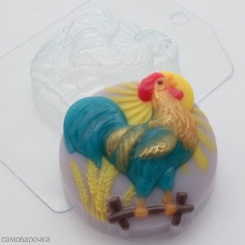 Петух кукарекает на заборе, форма для мыла пластиковая Петух кукарекает на заборе, форма для мыла пластиковая