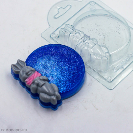 Круг с зайчиком форма пластиковая