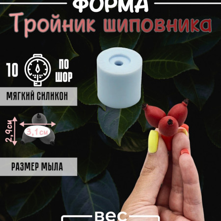 Тройник шиповника Силиконовая форма 3D Тройник шиповника Силиконовая форма 3D