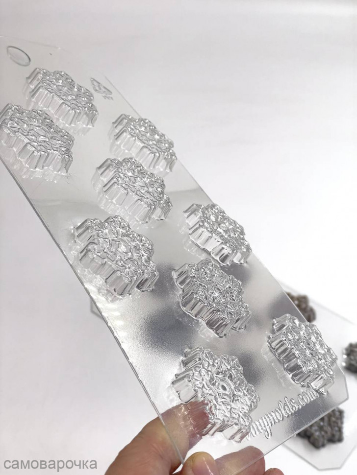 Снежинки зимняя сказка мини форма пластиковая для шоколада - 