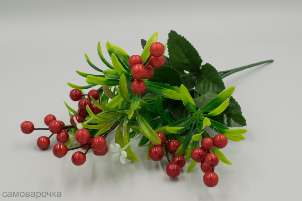 Куст ягодки "Римини"зелень искусственная - Куст ягодки "Римини"зелень искусственная -