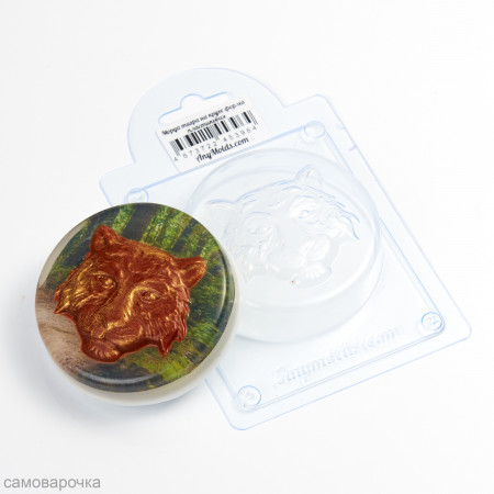 Морда тигра на кгруге форма пластиковая