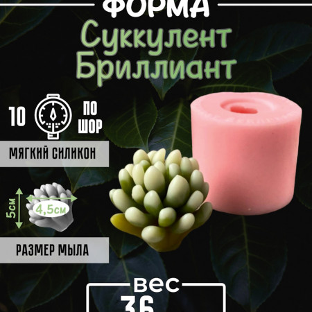 Суккулент Бриллиант Силиконовая форма Суккулент Бриллиант Силиконовая форма