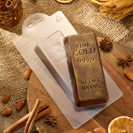 Большой слиток золота для дубайского шоколада форма пластиковая