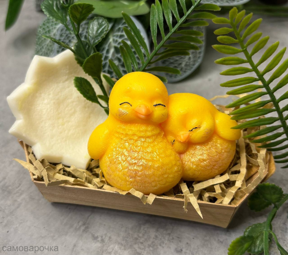 Цыплята парочка Силиконовая форма 3D - 