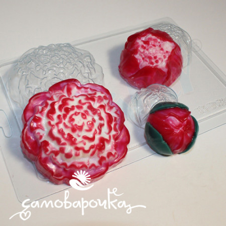 Пионы форма пластиковая Пионы форма пластиковая