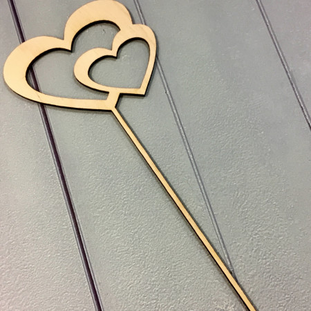 Два Сердца Топпер деревянный Два Сердца Топпер деревянный