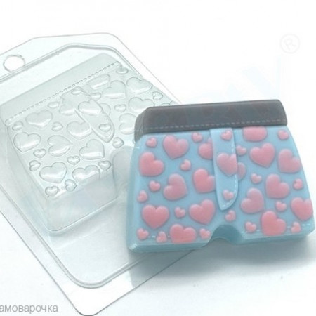 Труселя с сердечками форма пластиковая