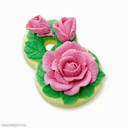 Розы на восьмерке Силиконовая форма 3D Розы на восьмерке Силиконовая форма 3D