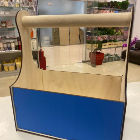 Ящик для цветов с деревянной ручкой  20*24*12 см